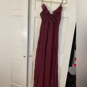 Lulus burgundy, maxi dress